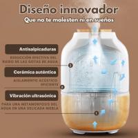 Difusor de Aceites Esenciales de Cerámica y Madera Real | Decoración | Vibración Ultrasónica, Apagado Automático, Múltiples Colores LED, Humidificador de Aire 130 Ml | - details 3