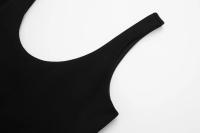 Vestido De Fiesta Vintage Negro TRAFZA Para Mujer Con Volantes Y Cuello En V Vestido Chic De Club De Noche Con Falda Midi Sin Mangas Cuello En V Ajuste Suave Estilo A-line - details 5