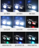 Nuevo faro con sensor, carga USB, luz nocturna para pesca y carrera, gorra con clip, para la cabeza, faro LED de cuatro fuentes de luz de doble propósito - details 8