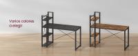 VASAGLE Escritorio, Mesa de Ordenador con Estantes a Derecha o Izquierda, Mesa de Oficina de 137,2 cm, para Estudio, Oficina en Casa, Fácil Montaje, Negro Ébano - details 2