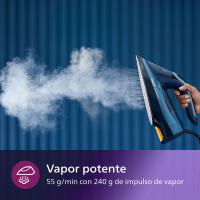 Philips Azur Serie 8000 Plancha De Vapor de Alto Rendimiento - 55 g/min De Vapor Continuo, Vaporización Vertical, Liberación Rápida de la Cal, 240 g De Impulso De Vapor, 3000 W, Tecnología OptimalTEMP, SteamGlide Elite, Color Azul Claro (DST8020/20) - details 6