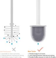 Escobillas y Portaescobillas de Inodoro, Cepillo y Soporte para WC, Silicona, Blanco - details 1
