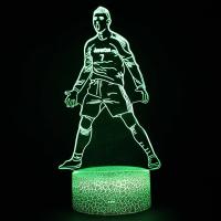 Luz De Noche LED 3D De Cristiano Nathan Fútbol 16 Colores Variables Iluminación Visual Decoración Para Sala De Estar Regalo Para Fanáticos - details 1