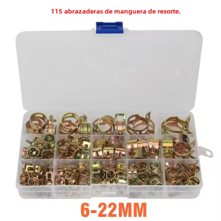 Kit De Herramientas Metálicas Para Tornillos De Tubo De 6-22mm 115 PCS Clavija De Resorte Galvanizada Para Agua Y Gas Herramientas Estándar Para Plomería - 1