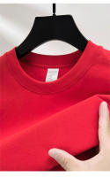 Camiseta De Algodón 100% Para Hombre Manga Corta Cuello Redondo Casual De Verano Tallas Grandes Color Sólido Transpirable Top Para Mujer - details 27