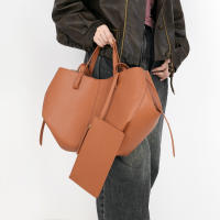 Bolso De Tote Retro Para Mujer Gran Capacidad Bolso De Compras De Cuero PU Con Bolso De Compañía De Moda Casual - details 1