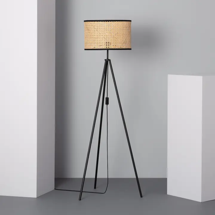 Ledkia Lámpara de Pie Ratán Huela ILUZZIA - 1
