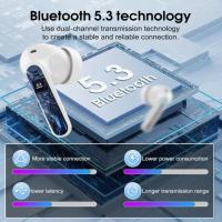 Auriculares Inalumbricos Bluetooth, 40H Control táctil Cascos Inalambricos, IP7 Impermeable Auriculares in Ear, Blanco  Blanco - details 2