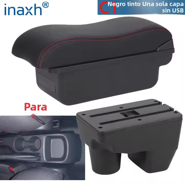 Juego De Accesorios Interiores Para Coche Toyota Yaris Elegante 2021-2024 Caja De Reposabrazos Con Almacenamiento Material De Cuero Y Plástico ABS - 1