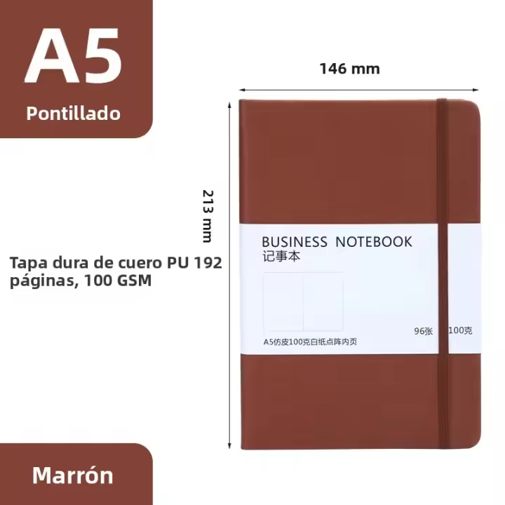 Cuaderno A5 De Juego Clásico Con Papel Punkado Cubierta Rígida 100 GSM 192 Páginas Planificador Bujo Diario Estación - 1