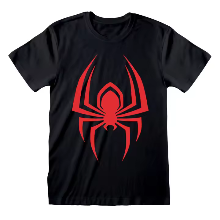 Camiseta de Manga Corta Spider-Man Hanging Spider Negro Unisex - 1