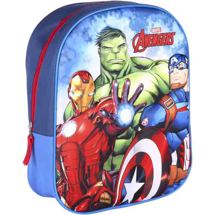 Mochila 3D Los Vengadores Avengers Marvel 31cm. Mochila ergonómica con amplio espacio. Diseño resistente y versátil para llevar tus pertenencias con estilo. - 1