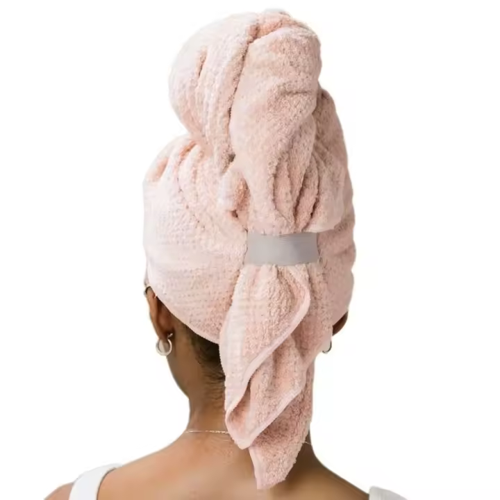 Toalla de microfibra para mujer Toalla suave de secado rápido Toalla anti-frizz para cabello húmedo para mujer Cabello grueso (rosa) - 1