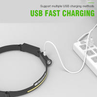 Linterna Frontal LED Recargable Con Sensor Y Batería Integrada Luz De Trabajo Super Brillante Torcha USB Para Camping Y Pesca Nocturna - details 3