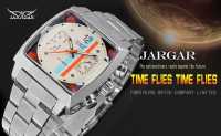 Reloj Mecánico Automático Para Hombre JARAGAR 569 Moda Retro Cuadrado Con Calendario Acero Inoxidable Resistente Al Agua Para Negocios - details 9