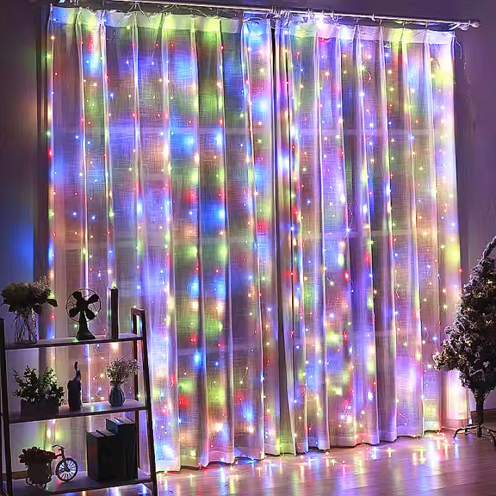 3M LED Cortina Guirnalda De Luces USB Con Control Remoto Decoraciones Navideñas Y De Año Nuevo Para Hogar Y Habitación - 1