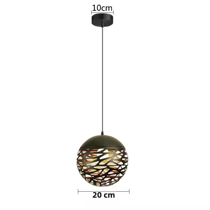 Lámpara Colgante De Hierro Blanco Negro Sfera Vacia Para Decoración De Sala De Estar Comedor Cocina Isla De La Casa - 1