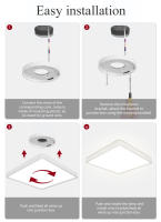 Lámpara De Techo LED Moderna 110V 220V Cuadrada Dimmable Para Cocina Comedor Dormitorio Luz De Techo 28W/30W/40W/50W - details 6