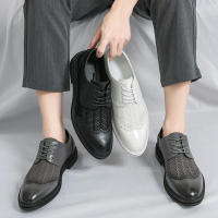 Zapatos Derbys Para Hombre En Cuero Patentado Blanco Formal Clásico Y Moderno Para Fiesta Y Negocios Zapatos Largos De Diámetro Medio - details 1