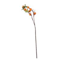 Rama De Pimienta Con Hojas Y 9 Cabezas De Pomegranato Falsas Rojas Y Naranja Para Decoración De Jardín Y Hogar Material De Seda - details 31
