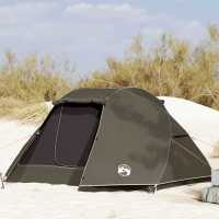 vidaXL Tienda de pesca 5 personas impermeable en color Verde oliva/Marrón/Camuflaje - details 1