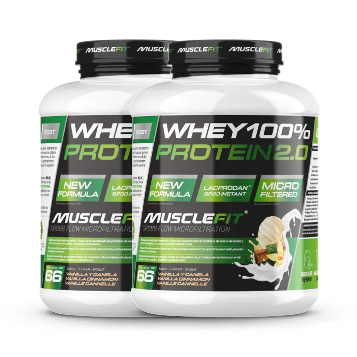 Pack 2 x Whey 100% Protein 2kg - MuscleFit│MUSCLECULT│Incremento de masa muscular│Proteína│Mas musculo - 1