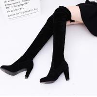 Botines Largos Hasta La Rodilla Para Mujer Con Peluche Y Veludo Botas De Invierno Con Cordones Suela De Goma Material De Suela De Cuero De Vaca - details 2