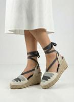 Calzados soraia, Sandalias Alpargatas de Cuña para Mujer con Tiras Cruzadas y Cordones para Atar al Tobillo, Calzado de Verano Bohemio - details 15