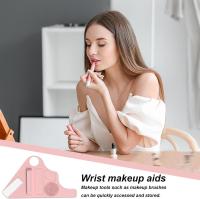 Paleta de mezcla de maquillaje de silicona con correa para la muñeca y compartimento para guardar brochas de maquillaje, paleta portátil y organizador de pinzas para el cabello. - details 3