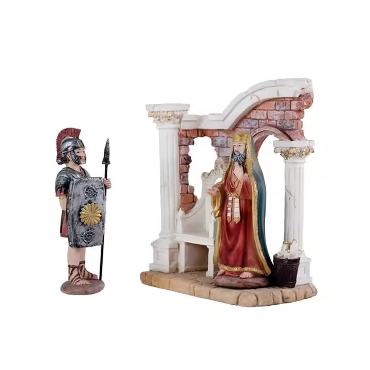 Figuras Rey Herodes y Castillo Nacimiento - Resina Peana - 1