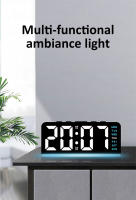 Reloj De Alarma Digital LED 7'' Con Dimmer De Brillo Tres Niveles Dual Alarme Temporizador Fecha Luz Nocturna Para Dormitorios Estilo Moderno Material Plástico - details 0