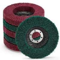 Discos De Pulido No Tejidos 100mm 4 Pulgadas Rueda De Polvo De Fibra Para Metal Y Madera Herramienta Abrosiva Para Torno De Ángulo Pulido Y Desburde - details 8