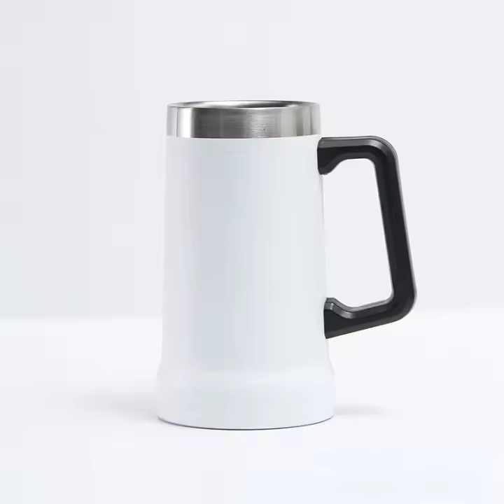Taza De Cerveza Inoxidable 304 Capacidad Grande 709ml Con Asa Aislante Para Refrigerio Durante 4 Horas Taza De Metal Moderna Ecológica - 1