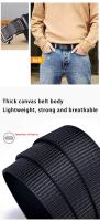 Cinturón Para Hombre Con Hebilla Automática Imitación De Tela De Nylon Para Actividades Al Aire Libre Y Trabajo Estilo Casual - details 0
