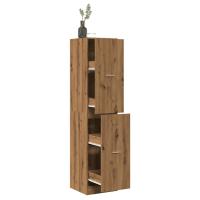 vidaXL Armario botiquín madera ingeniería 40x41x174,5 cm en color Marrón roble/Roble/Roble Sonoma y más | almacenamiento funcional diseño moderno para baño dormitorio sala - details 1