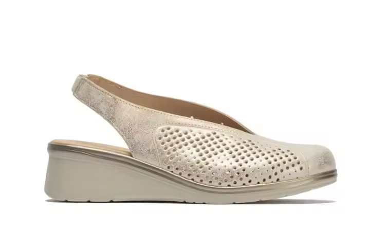 Pitillos 5743 Zapatos con cuña para mujer en dorado de piel - 1