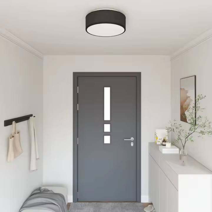 Luz de techo vidaXL, empotrable, negra Ø 38 cm, bombilla E27 - 1
