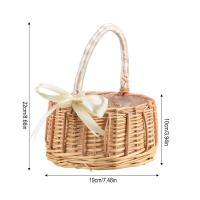 Cesta De Flores Hecha a Mano De Rotura Cesta De Almacenamiento De Paja Para Decoración De Boda Y Hogar Cesta De Novia Ecológica Y Rustica - details 11