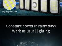 Luz Solar Exterior 300 LED Con Sensor De Movimiento Luz De Jardín Impermeable Ajustable Lámpara De Pared Para Patio - details 6