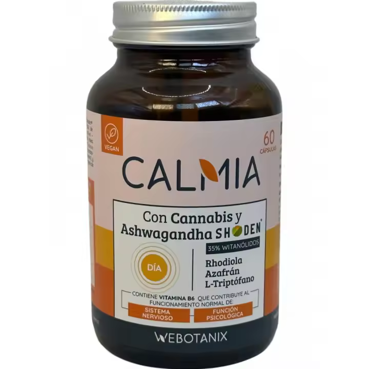 Calmia Día con (Ashwagandha, azafrán, Rhodiola..) 60 cápsulas de Webotanix - 1