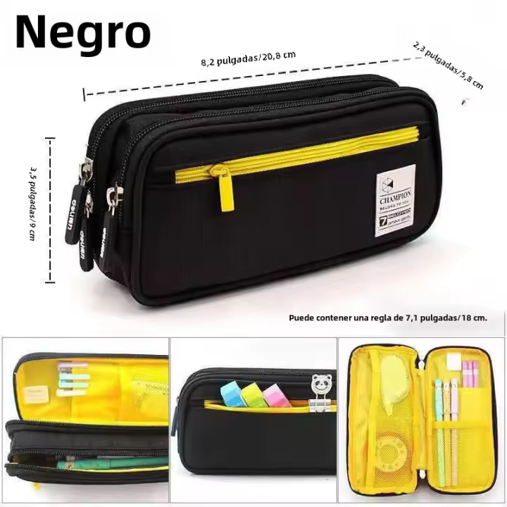Caja de pañales de gran capacidad, Bolso de Doble Capa para estudiantes, Bolsillo de la versión de Corea para Prisione y Secundaria - 1