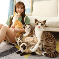 Muñeco De Peluche Siamese Realista Para Decoración Del Hogar Y Regalo Para Niñas Juguetes De Mascotas Corto De Algodón Relleno De Poliéster - details 15