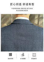 Traje De Tres Piezas Para Hombre Estilo Coreano Moda Ajustada Formal Boda Elegante Conjunto Chaqueta Pantalón Cuello Redondo - details 14