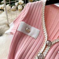 YuooMuoo Vestido De Encaje Elegante Con Cuello En V Y Botones Estilo Lady Bodycon Mini Para Fiesta Vestidos De Mujer - details 8