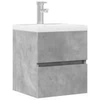 vidaXL Armario para lavabo madera contrachapada 41x38,5x45 cm en color Blanco/Gris hormigón/Gris sonoma y más | almacenamiento funcional diseño moderno para baño dormitorio sala - details 1