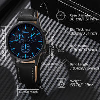 Set De 4 Relojes De Lujo Para Parejas Moda Casual Dial De Hombre Correa De Cuero Reloj De Cuarzo Para Mujer Y Hombre - details 6