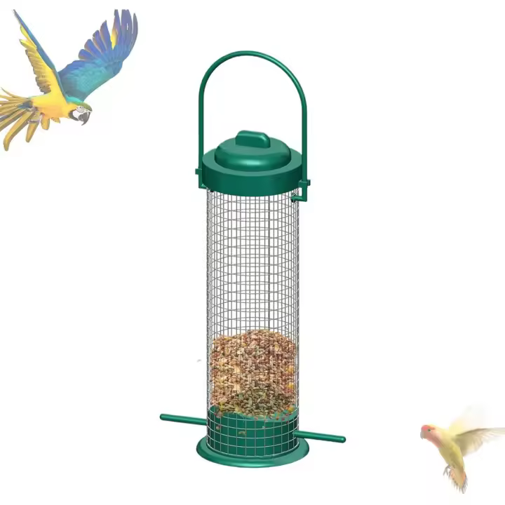 Comederos para Pájaros a prueba de ardillas, comedores de Malla metálica para Exterior, decoración de Jardín al Aire Libre - 1