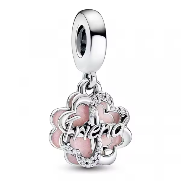 Pandora - Charm Colgante Doble Trébol de Cuatro Hojas de la Amistad 792245C01 - 1