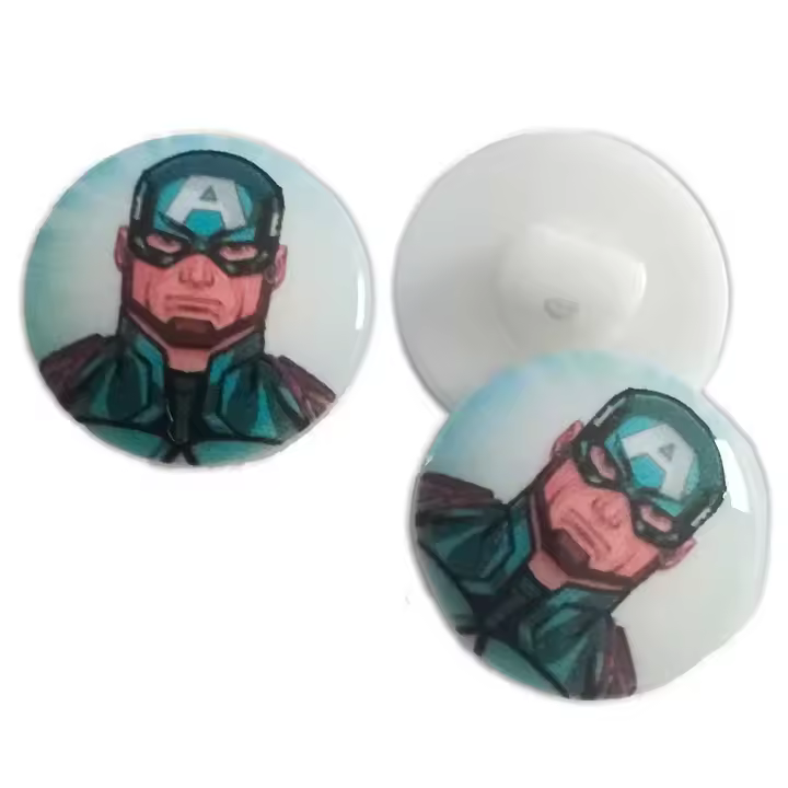 Marvel – Super Héroes – Pack de 3 Botones Decorativos – (licencia oficial) – The Avengers – Los Vengadores – Capitán América – 1,8 x 1,8 cm. – Moda The Happy Patch - 1