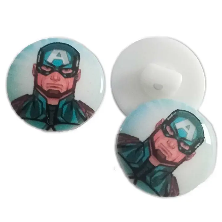 Marvel – Super Héroes – Pack de 3 Botones Decorativos – (licencia oficial) – The Avengers – Los Vengadores – Capitán América – 1,8 x 1,8 cm. – Moda The Happy Patch - 1